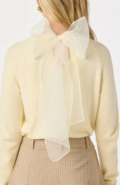 Astr The Label Organza Bow Sweater In White