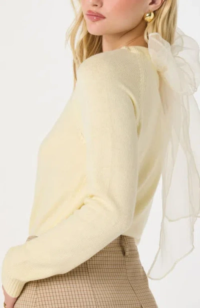Astr The Label Organza Bow Sweater In White