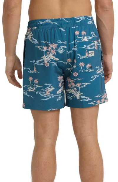 Billabong Lineup Layback Swim Trunks In Blue