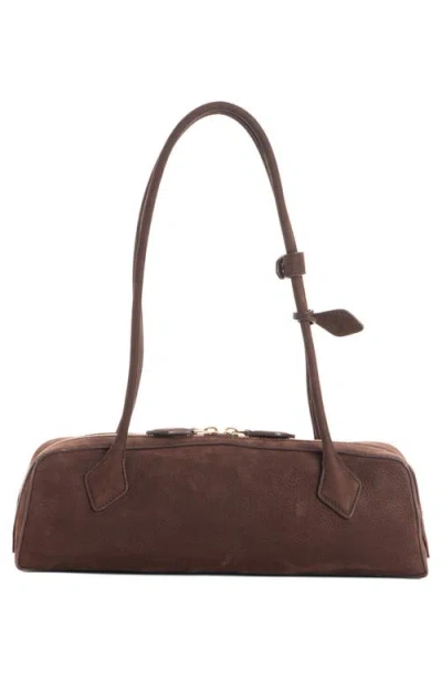 Alaïa Medium Le Teckel Suede East/west Shouder Bag In Brown