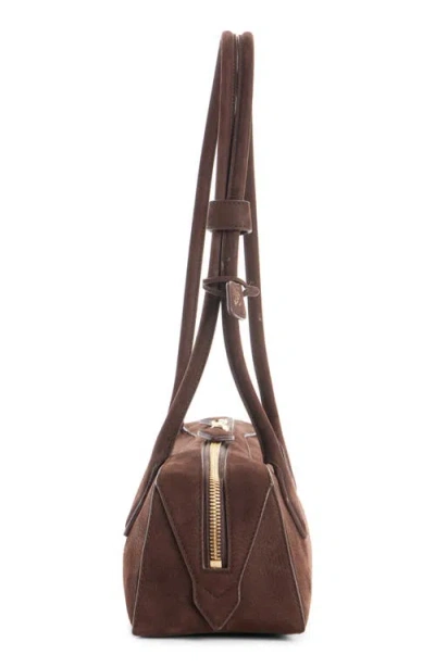 Alaïa Medium Le Teckel Suede East/west Shouder Bag In Brown