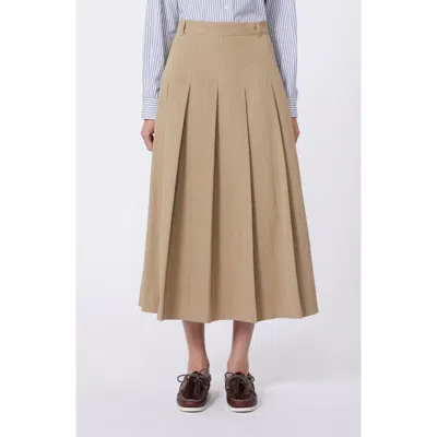 Weekend Max Mara Dorme Pleat Maxi Skirt In Neutral