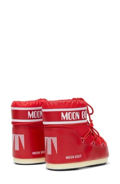 Moon Boot Round-toed Ankle Boots In Red