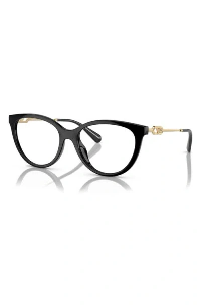Emporio Armani 53mm Cat Eye Optical Glasses In Black