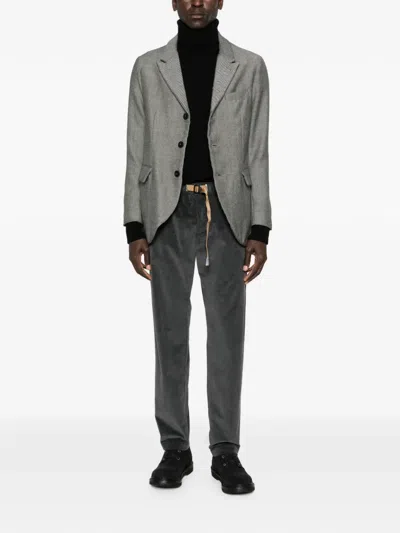 White Sand Corduroy Straight-leg Trousers In Black