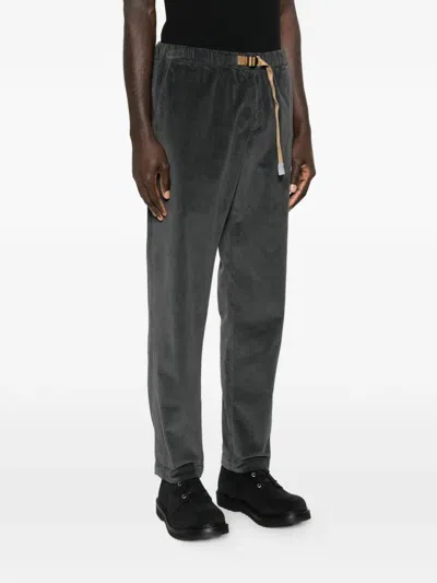 White Sand Corduroy Straight-leg Trousers In Black