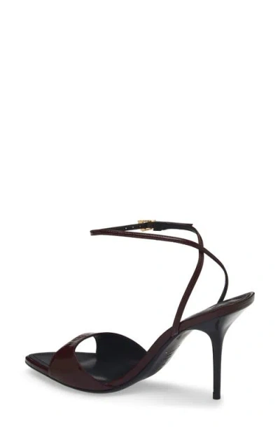 Schutz Elodie Ankle Strap Slide Sandal In Burgundy