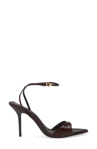 Schutz Elodie Ankle Strap Slide Sandal In Burgundy