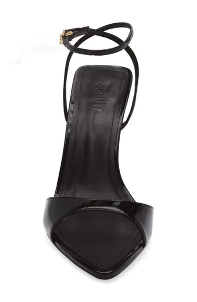 Schutz Elodie Ankle Strap Slide Sandal In Black