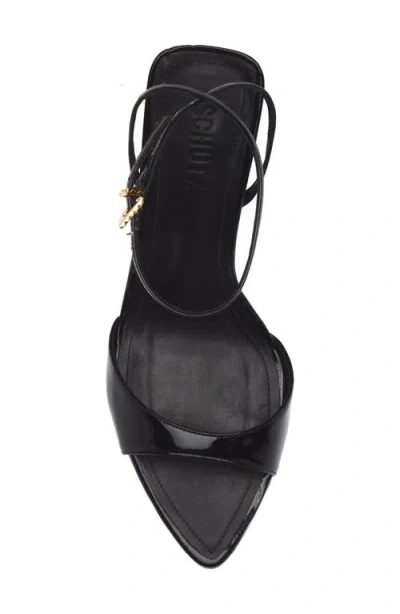 Schutz Elodie Ankle Strap Slide Sandal In Black