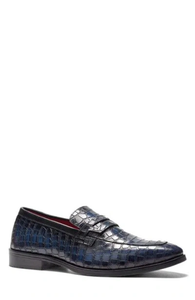 Carlos Santana Nocturne Penny Loafer In Blue