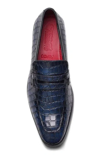 Carlos Santana Nocturne Penny Loafer In Blue