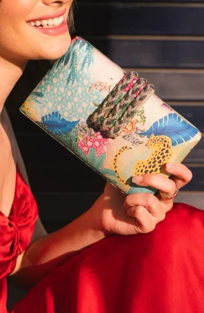 Simitri Printed Braid Clutch In Multi