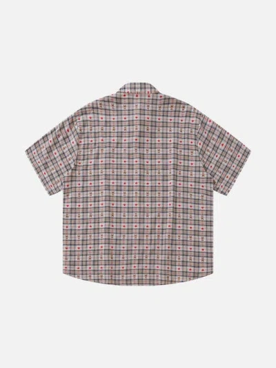 Aelfric Eden Crochet Heart Pocket Plaid Shirt In Multi