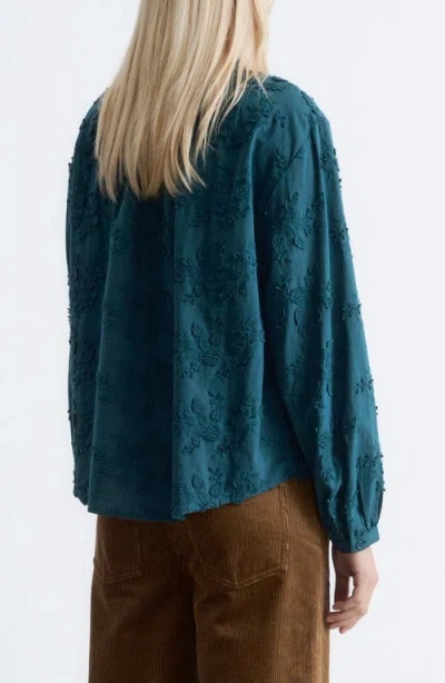 & Other Stories Floral Appliqué Blouse In Gray