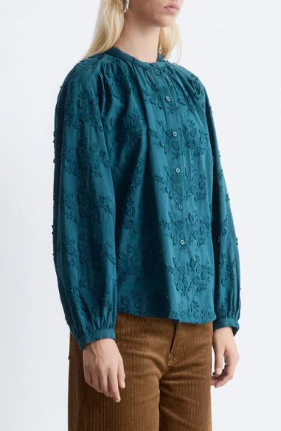 & Other Stories Floral Appliqué Blouse In Gray