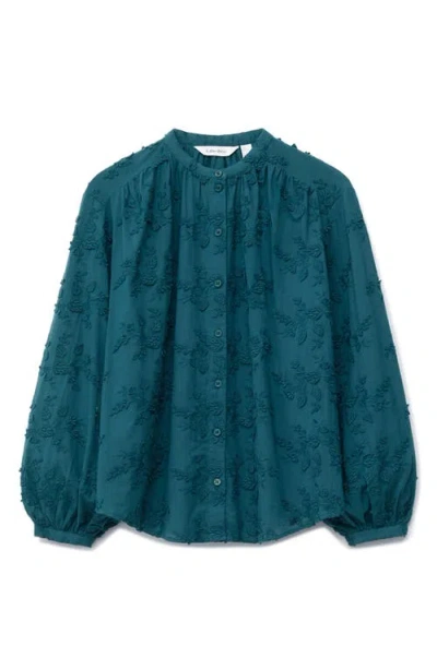 & Other Stories Floral Appliqué Blouse In Gray