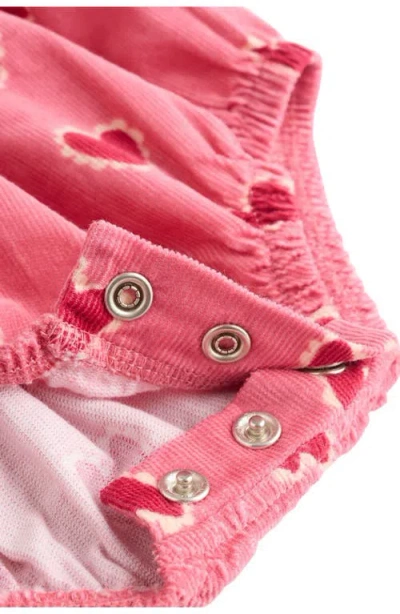 Next Heart Print Corduroy Bodysuit & Tights Set In Pink
