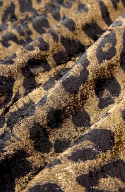 Next Metallic Animal Print Long Sleeve Maxi Dress In Yellow