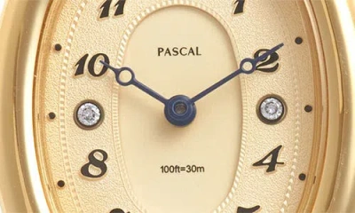 Pascal Oval Bubble Lab Grown Diamond Leather Strap Watch, 24mm X 30mm In Green