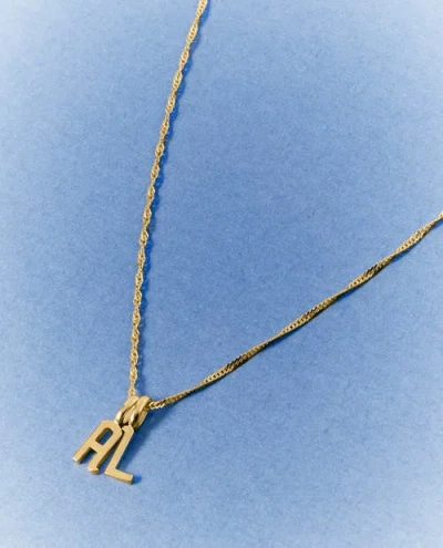Edge Of Ember Solid Gold Initial Necklace In Gold