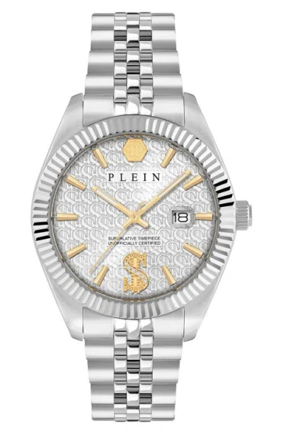 Philipp Plein Date Superlative Crystal Watch In Metallic