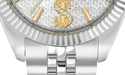 Philipp Plein Date Superlative Crystal Watch In Metallic