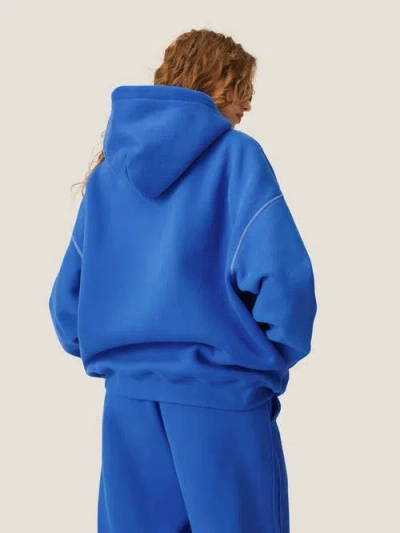 Aelfric Eden Cloud Essential Fleece Pullover Hoodie Super Baggy Set In Blue