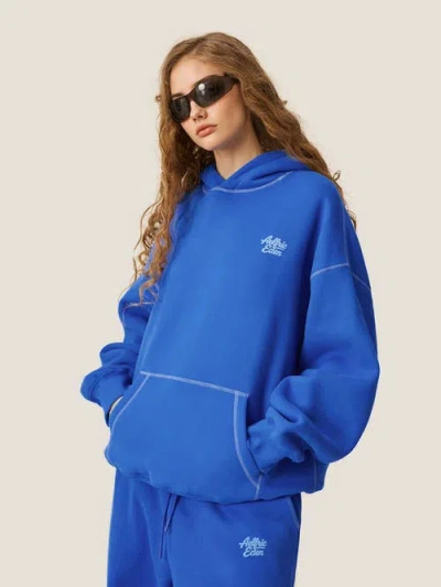 Aelfric Eden Cloud Essential Fleece Pullover Hoodie Super Baggy Set In Blue