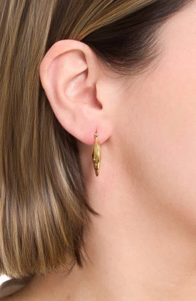 Athra Luxe Round 3d Hoop Earrings In Gold