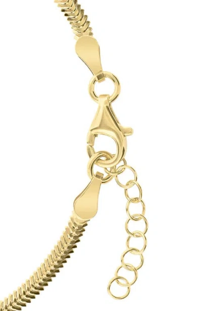 Athra Luxe Herringbone Cubic Zirconia Bracelet In Gold