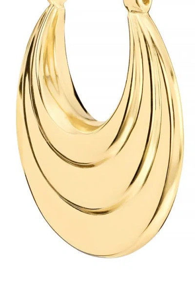 Athra Luxe Round 3d Hoop Earrings In Gold