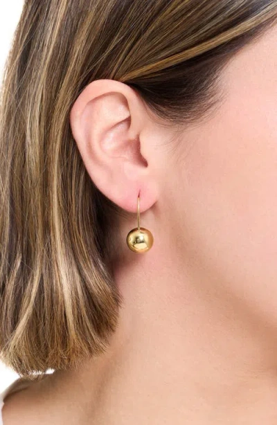 Athra Luxe Ball Drop Hoop Earrings In Gold