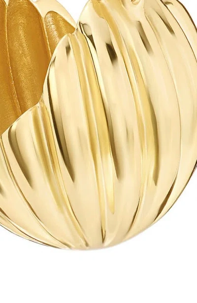 Athra Luxe Chunky Huggie Hoop Earrings In Gold