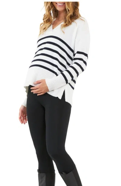 Ripe Maternity Hanna Nursing Knit Sweater In White