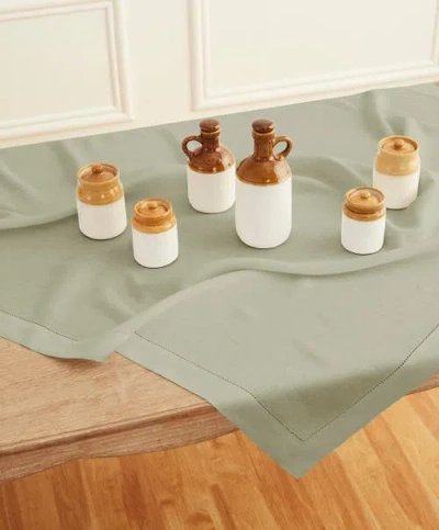 Solino Home Linen Table Throw In Green
