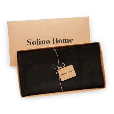 Solino Home Linen Table Throw In Black