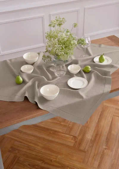 Solino Home Linen Table Throw In Brown