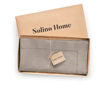 Solino Home Linen Table Throw In Brown