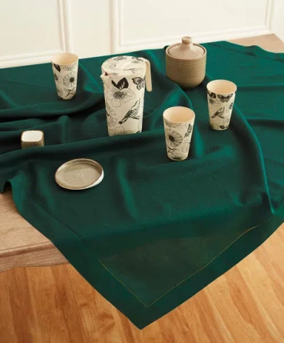 Solino Home Linen Table Throw In Green