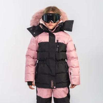 Ösno Angel Luxury Snowsuit Complete With Plush Blush Fur Accents