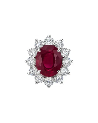 Jewels By Viomo 18k 3.00 Ct. Tw. Diamond & Ruby Ring In Gray