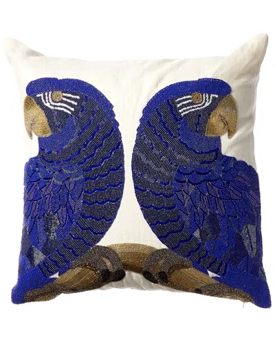 Jonathan Adler Animalia Beaded Pillow Kit - Macaw In Blue