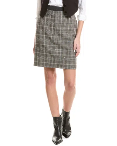 Brunello Cucinelli Wool-blend Pencil Skirt In Gray