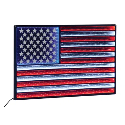 Melrose International Hanging American Flag Ekko Light Display 23"l - Red, White, Blue In Multi