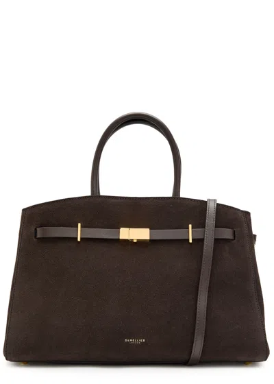 Demellier The Hudson Midi Grained Leather Top Handle Bag In Pattern