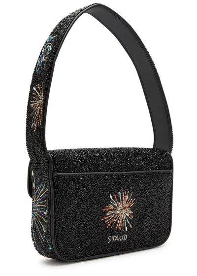 Staud Tommy Firework Beaded Shoulder Bag In Brown