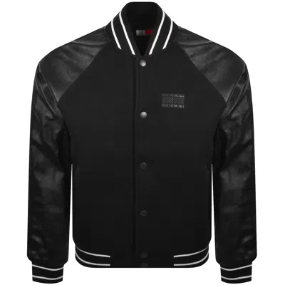 Tommy Jeans Flag Varsity Jacket Black In Black