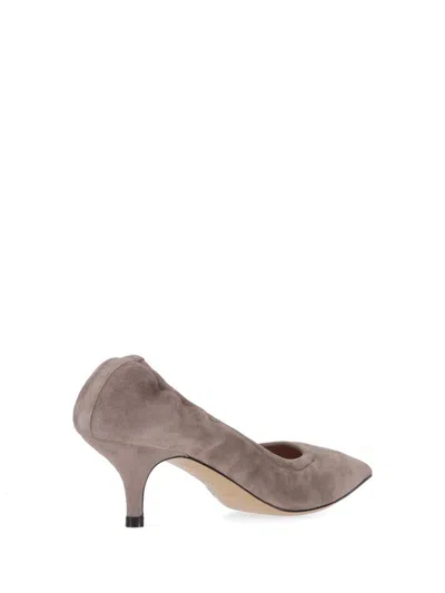 P.a.r.o.s.h Pointed Toe Kitten Heel Pumps In Gray