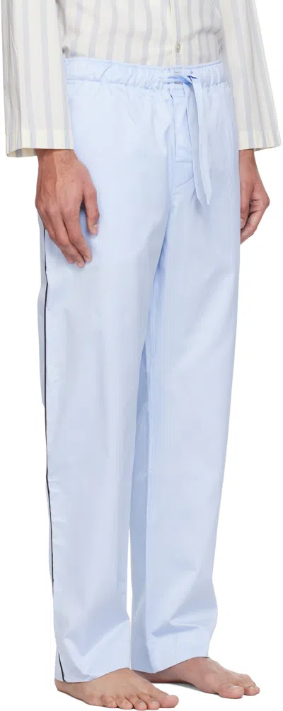 Tekla Blue Sateen Pyjama Pants In Blue